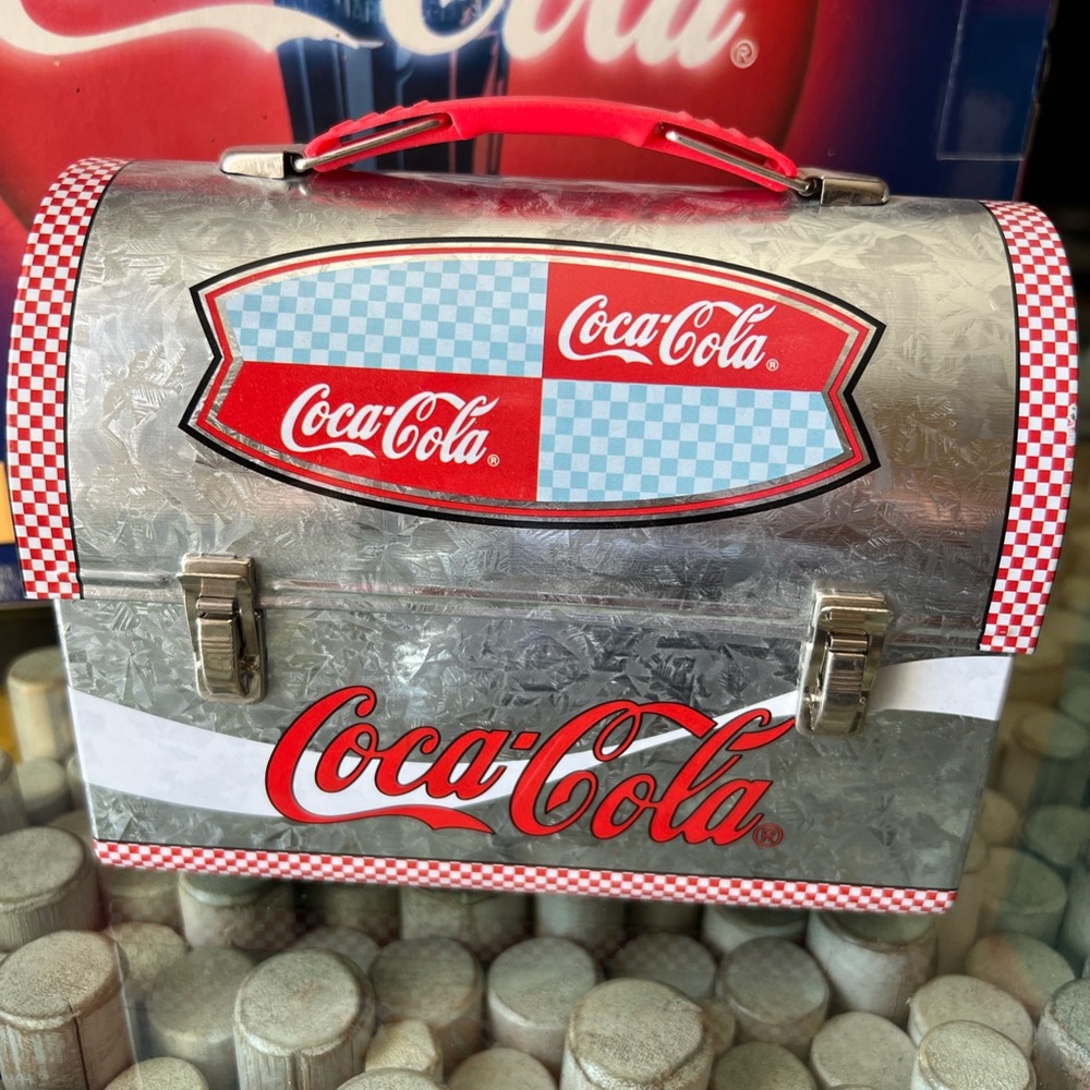 Coca-Cola Red and Silver Metal Lunchbox